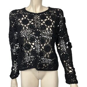 Vintage 80s Ina Sinclair Chunky Open Knit Sweater